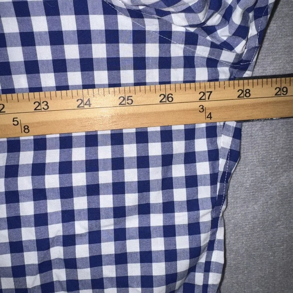 Polo Ralph Lauren Mens XXL Blue Gingham Non-Iron Long Sleeve Button Down Shirt
